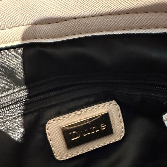Dune NWOT Chic Cream and Gold Metallic Medium Bag Roomy 10x7x4 Drop approx 20” - Picture 8 of 11